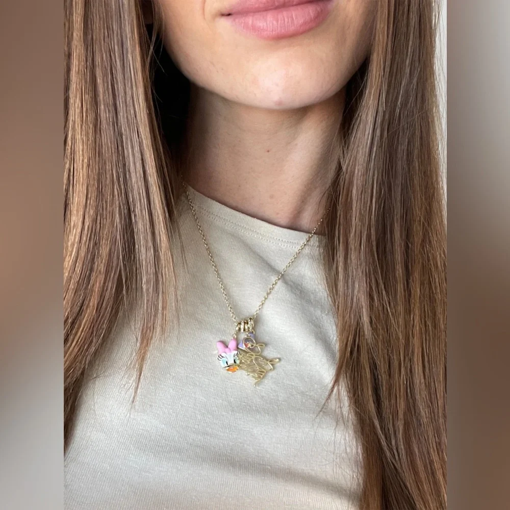 Disney Daisy Duck Cluster Charm Necklace NEW